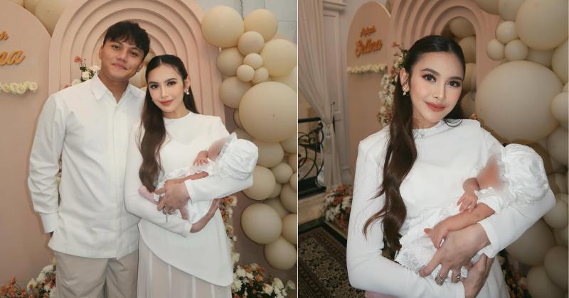 Penampilan Mahalini saat Akikah sang Putri, Langsing Pascamelahirkan!